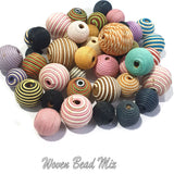 50 Pcs Pack Woven Beads mix Size approx 16mm to 25mm