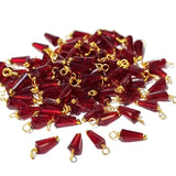 100 Pcs Gold Plated Loreal charms Marron Crystal