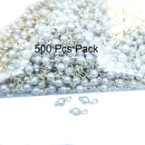 Silver, 500 Pcs Pack, Pearl Loreal Charms, Size 3mm, Weight about 26~28 Grams