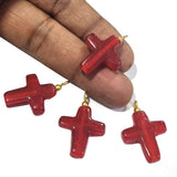 10 Pcs Pack Glass Charms Red, Size about 20mm