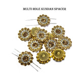 20 Pcs Pkg. Kundan Beads multi hole with LCD rhinestone Size about 14mm