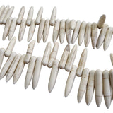 Sale !!! Per Line/String White Pointy Tooth Beads Claw Beads Tusk Beads Approx 88 Beads