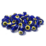 25/Pcs lot Oval Evil eye beads blue handmade Turkish Beads