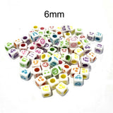 200/Pcs Pkg. Lot, 6mm Dice Cube colorful beads smiley face White color