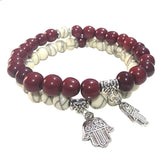 BUY COMBO OR INDIVIDUAL Marron Dark Red AND WHITE FASHION BRACELETS, EASY TO FIT IN HAND