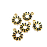 2 PCS PACK' 15 MM size flower charms black and white for jewelry making