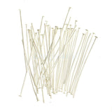 50 GRAMS PKG. SILVER PLATED 48MM SIZE HEAD PIN FOR JEWELRY MAKING