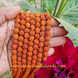 9mm Size 100% Original Indonesia, 108+1 Beads Panch Mukhi Rudraksha Japa Mala, without knotted