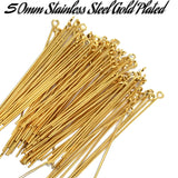 50 Grams Pack, Approx 000~000 Pcs in a Pack 50mm Size Stainless steel eye pin (Loop pin) in 23 Gauge wire for