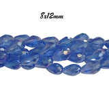 8X12MM, CRYSTAL DROP 8X12MM LARGER SIZE SOLD PER STRAND, ABOUT 60 BEADS