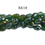 8x12 MM, CRYSTAL DROP 8X12MM LARGER SIZE SOLD PER STRAND, ABOUT 58-60 BEADS