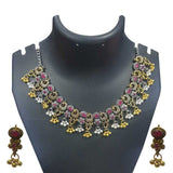 RED STONE Rajasthani Boho Gypsy Oxidized metal jewellery Necklace Sold Per Piece cheapest oxidised jewellery online
