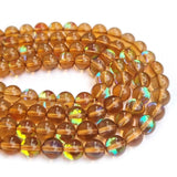 8mm Round , MYSTIC AURA QUARTZ BEADS, Shiny HOLOGRAPHIC BEADS, SOLD PER LINE ABOUT 48 BEADS