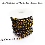 6 METER PACK' 8/0 ELECTROPLATED MANGALSUTRA BEADED CHAIN GOLD'