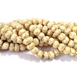Sold Per Line 16 Inches handmade Bone Natural Beads for jewelry making Size about 8mm Round Bone Carved66BeadsSold Per Line 16 Inches handmade Bone Natural Beads for jewelry making Size about 8mm Round Bone CarvedApprox Beads in a line 66Pcs.