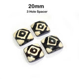 10/Pcs Lot Handmade Bone Beads for Jewelry making Size About 20mm 3 Hole Spacer Beads