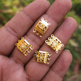 ANTI TARNISH 24 K GOLD POLISHED' 3 LOOPS' BOX CLASP JEWELLERY FINDING' 15x10 MM SOLD BY 2 PIECES PACK