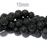 10/Pcs Pkg. Resin Stone Flower Ceramic Jade touch Carved Beads for jewelry Making in 10mm round size