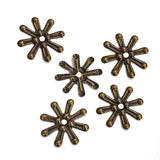 50pcs Pkg. Antique Bronze Plated Filigree Charms Jewelry Making Findings in size about 19mm