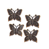 50pcs Pkg. Antique Bronze Plated Filigree Charms Jewelry Making Findings in size about 17x18mm