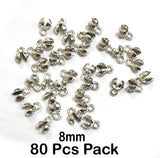 80 PIECES PACK' 8mm SIZE JEWELLERY MAKING ADORNMENTS METAL OXIDISED CHARMS