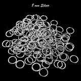 100 Pieces Pack' Silver Plated 8 mm Close Jump Rings