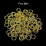 100 Pieces Pack' Gold Plated 8 mm Close Jump Rings
