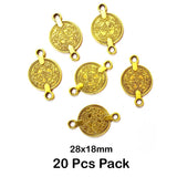 20 Pcs Pack, Oxidized Plated 28x18mm Coin Charms Pendant for Jewelry