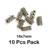 10 Pcs Pack in approx Size 25mm Oxidized silver Spacer Bar Beads for Jewelry making, Beautiful Brass Stamp Design (Handmade)