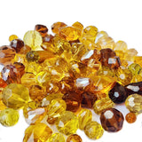 50Grams Pkg. Crystal Mix Shapes Glass beads for jewelry making Crystal Topaz Brown colors, Various Shapes, size about 6~12mm