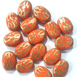 Size 24x17x6mm, 10 PCS PACK, HANDMADE ETHNIC INDIAN TRADE HAND BRUSHED PAINTED BEADS. FAST BEADS.