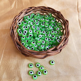 20 PIECES PACK' 7-7.5 MM EVIL EYE FLAT ROUND SHAPED ACRYLIC BEADS' SUPER FINE QUALITY