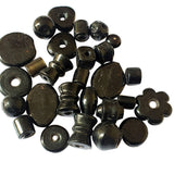 500 Gram Pack Large Black Glass Beads Size approx 14~30mm mixed