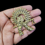 2 Pieces Pkg.Krishna Hand German Silver Large Ethnic Oxidized Pendants