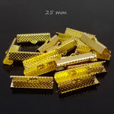 25 MM' GOLD PLATED RIBBON CRIMP FINDING' SOLD BY 30 PIECES PACK