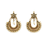 Kundan Stone Large size earring with accent of pearl
