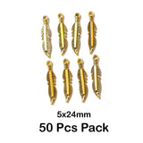 50 Pcs pack approx size 5x24mm Unbeatable Price of Leaf Charms Pendants Available