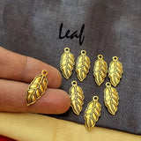 25 Pcs Pack, Leaf Charms Pendant Jewelry Making Raw Materials Gold Antique