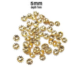 400 Pcs Pkg LIGHT WEIGHT BEAD CAPS FOR JEWELRY MAKING IN SIZE ABOUT 5mm Gold Color