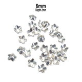 200 Pcs Pkg. LIGHT WEIGHT BEAD CAPS FOR JEWELRY MAKING IN SIZE ABOUT 6mm Silver Color