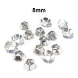 200 Pcs Pkg. LIGHT WEIGHT BEAD CAPS FOR JEWELRY MAKING IN SIZE ABOUT 8mm Silver Color