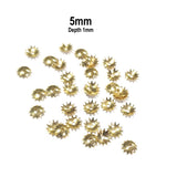 200 Pcs Pkg. LIGHT WEIGHT BEAD CAPS FOR JEWELRY MAKING IN SIZE ABOUT 5mm Gold Color