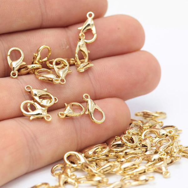Gold 14K Lobster Clasps 12mm – Estate Beads & Jewelry