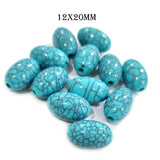 25 Pcs Pkg. Best Seller Turquoise color replica Acrylic beads for jewelry making in size about 12x20mm