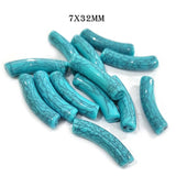25 Pcs Pkg. Best Seller Turquoise color replica Acrylic beads for jewelry making in size about 7x32mm