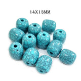 25 Pcs Pkg. Best Seller Turquoise color replica Acrylic beads for jewelry making in size about 14x13mm