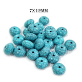25 Pcs Pkg. Best Seller Turquoise color replica Acrylic beads for jewelry making in size about 7x12mm