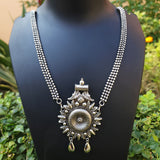TRENDY' SILVER OXIDIZED LONG CHAIN FASHION NECKLACE SOLD BY PER PIECE PACK