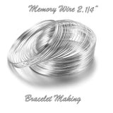 50 Row/Coils 2.25 Size Memory Wire, Coil Silver plated for making Bracelets