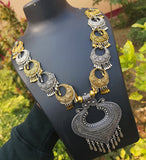 GERMAN SILVER DUAL TONE' OXIDIZED TRENDY NECKLACE SOLD BY PER PIECE PACK